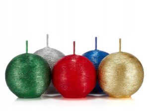 świece dekoracyjne kule kolorowe