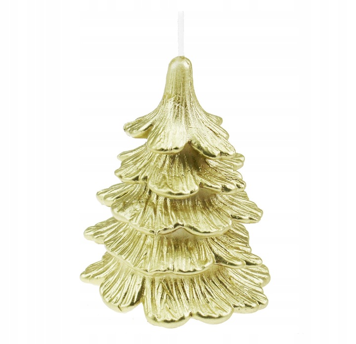 świeca świąteczna choinka cała złota