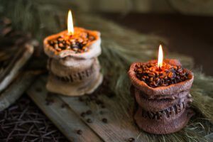 świece ozdobne kawa