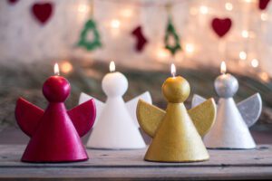 aniołki art świeca ozdobna