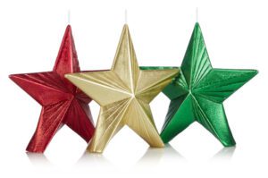 świece świąteczne gwiazdy