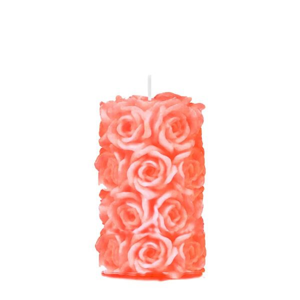Świeczka dekoracyjna róża 12 cm kolor łososiowy