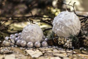 świece śnieżynki kule