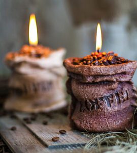 świeczki kawa dekoracyjne