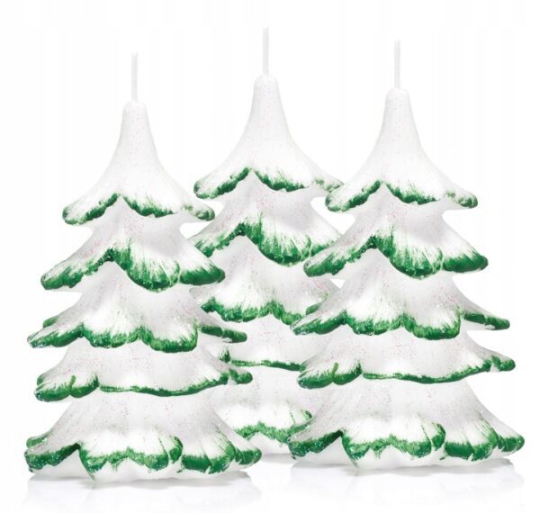 świece świąteczne choinki zielone 15 cm