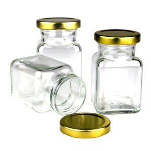 3x Szklany słoik ze złotą zakrętką do świeczek 150 ml