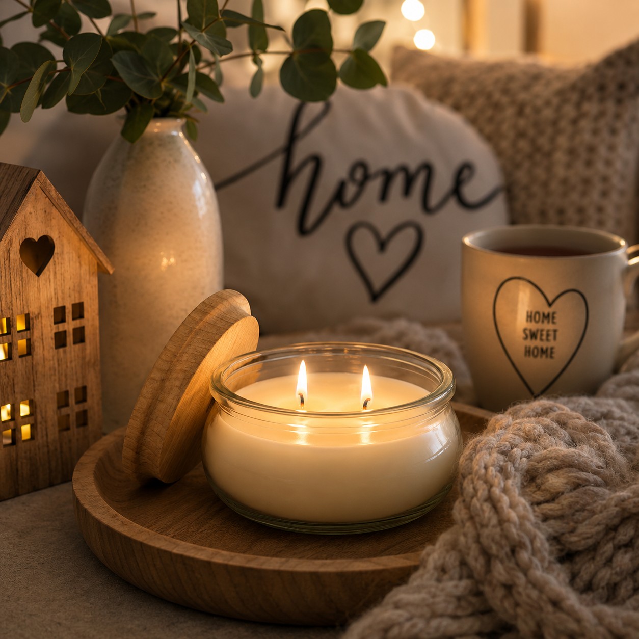 Świeca sojowa zapachowa z pokrywką zapach sweet home 210 3